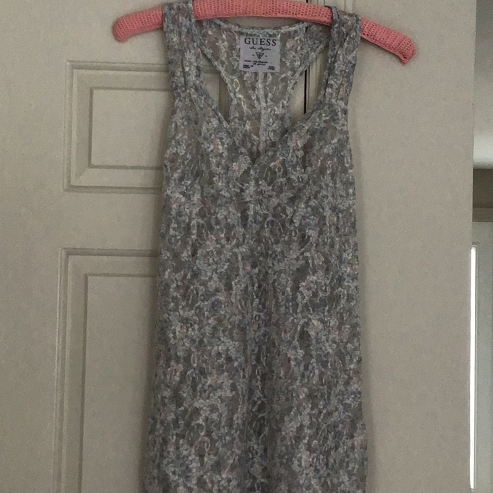 Guess- Sheet lace racer back floral print too